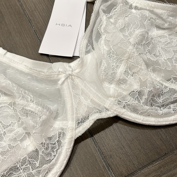 NWT! HSIA White Lace Bra 44D - Picture 3 of 10